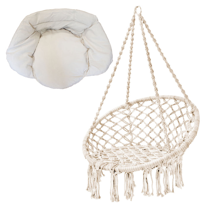 CARRIE Hängesessel + Kissen Beige