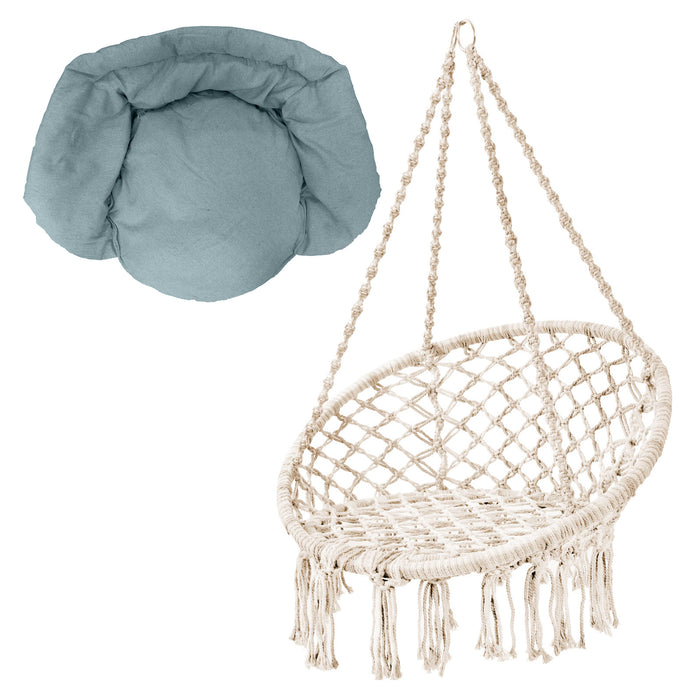 CARRIE Hängesessel + Kissen Blau