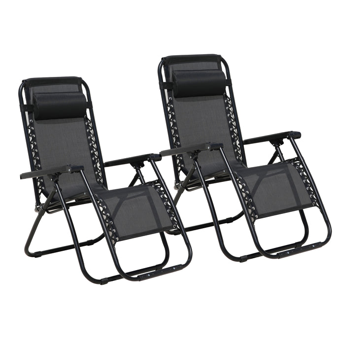 Hochlehner Gartenstühle klappbar 2er Set schwarz