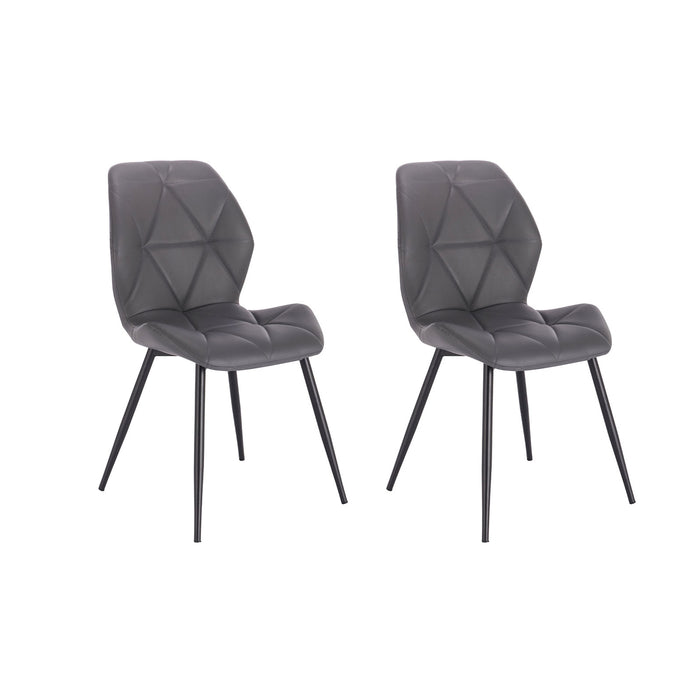 B-Ware JAMIE 2er Set Esszimmerstuhl Kunstleder Grau