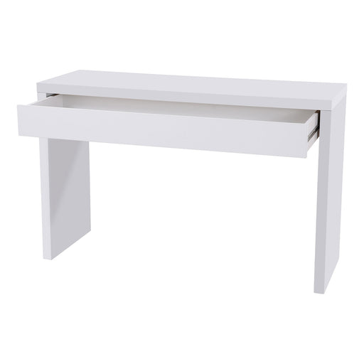 SVITA ANGULAR Weißer Schreibtisch mit einer offenen Schublade, moderner minimalistischer Stil