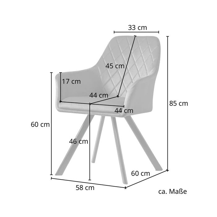 MASON 2er Set Esszimmerstuhl mit Armlehne