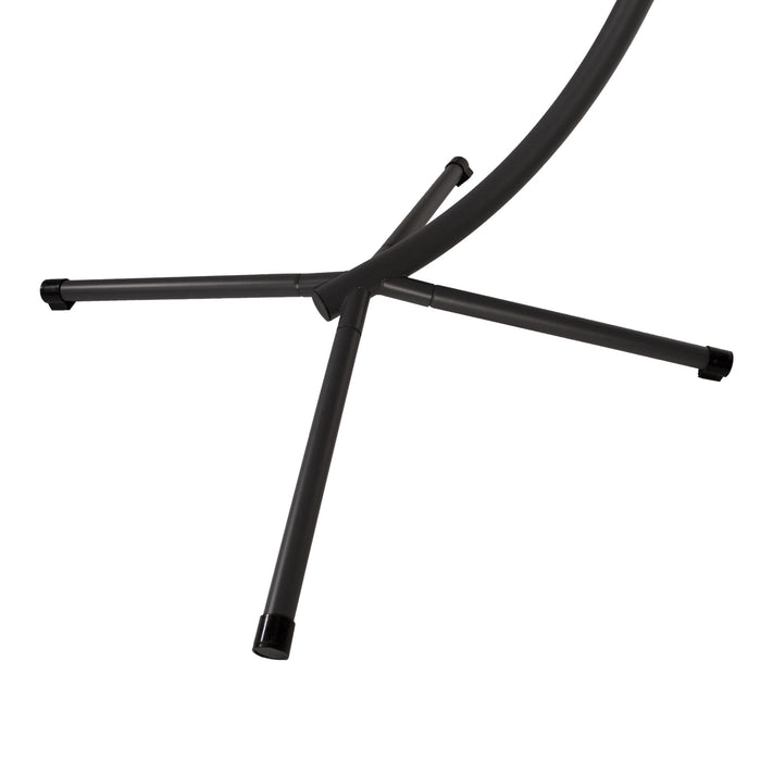 Schwarzer Metallständer mit vier Beinen für einen Hängesessel