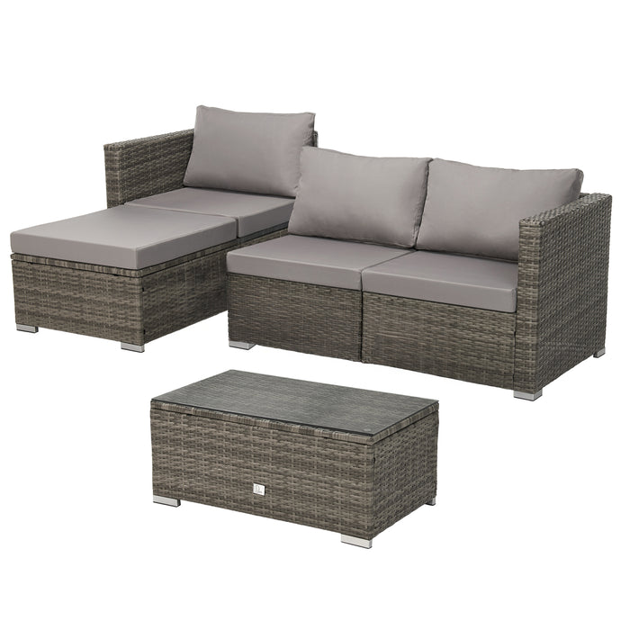 QUEENS Polyrattan Lounge Sofa Garten Garnitur Lounge Gartenmöbel Rattan