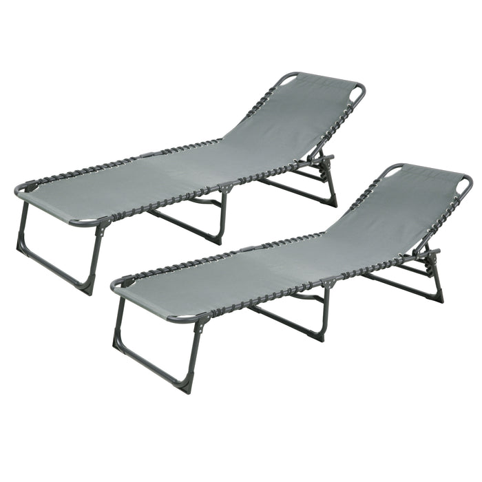 B-Ware 2er Set Sonnenliege Hellgrau