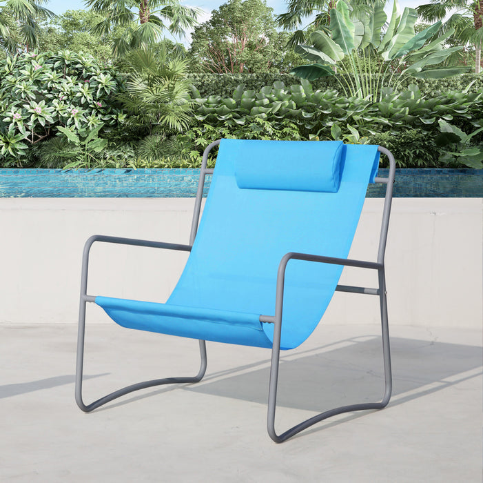 B-Ware SVEIO 2er Set Outdoor Sessel Blau