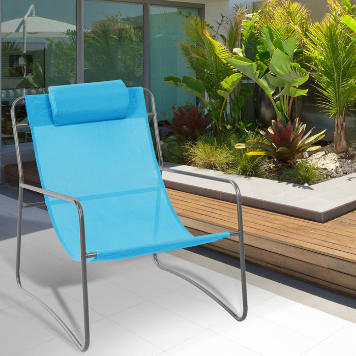 B-Ware SVEIO 2er Set Outdoor Sessel Blau