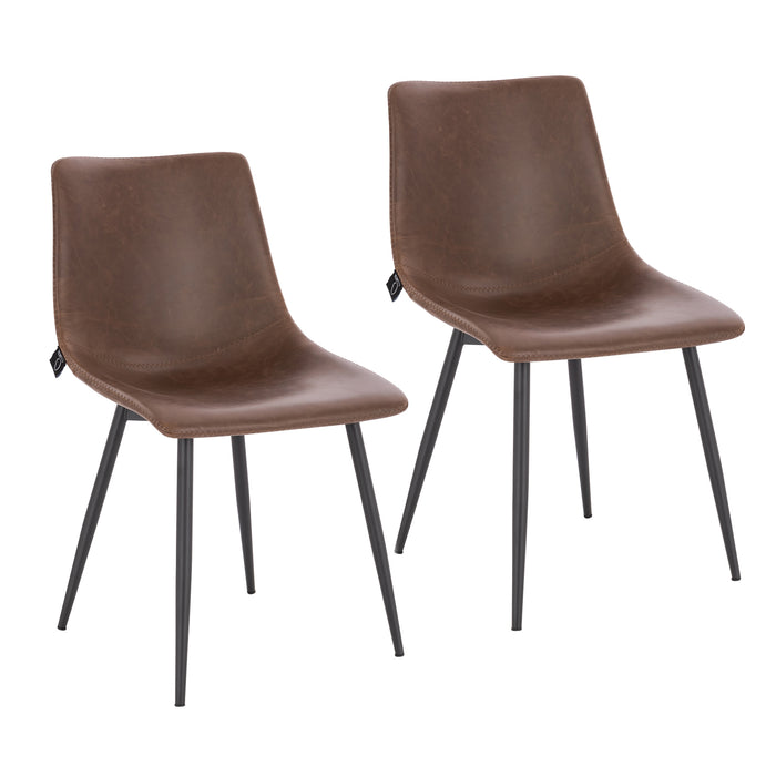 MILES 2er Set Esszimmerstühle aus Kunstleder