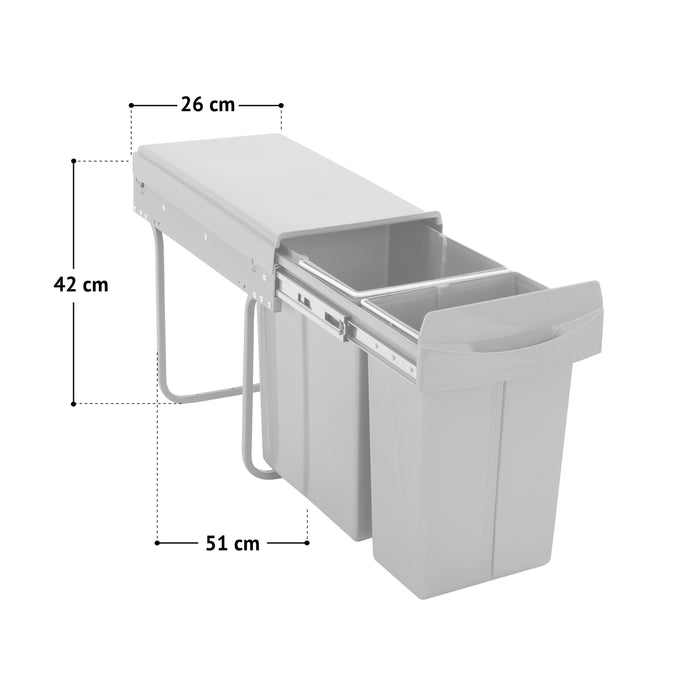 B-Ware EMCombo30 Einbaumülleimer 10L+20L