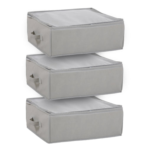 3-er Set SVITA Aufbewahrungstaschen Größe S aus Stoff mit Reißverschluss