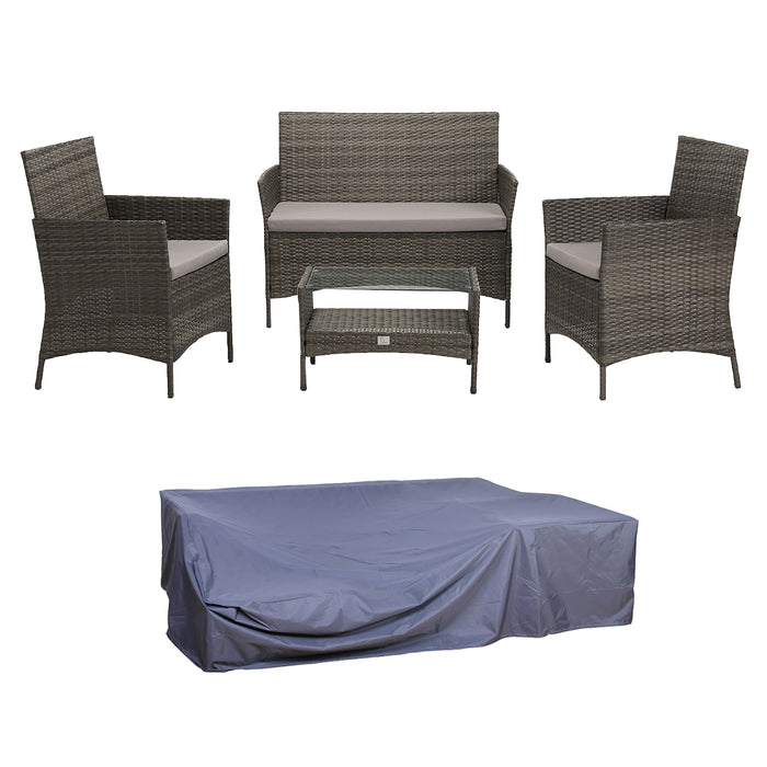 91926 + 91102 Rattan + Haube Brooklyn Set Grau (92926)