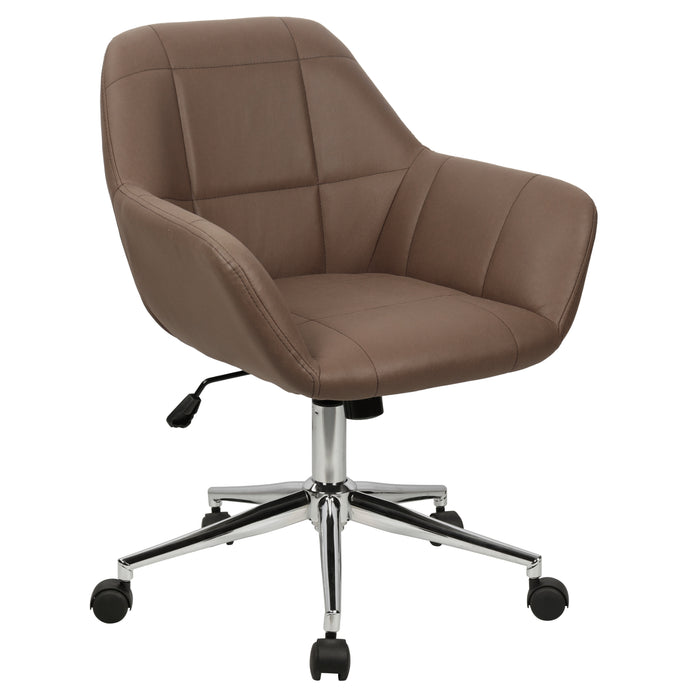 SVITA LILY Schreibtischstuhl im Retrodesign Kunstleder Braun