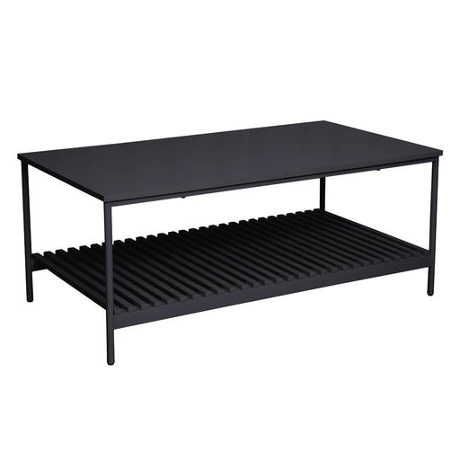 SVITA AMAL schwarzer, rechteckiger Couchtisch mit Ablage