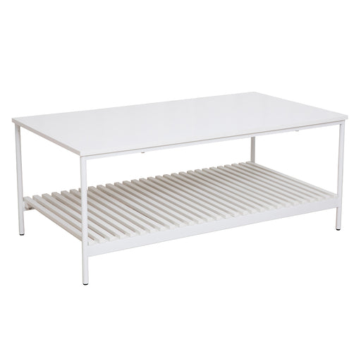 SVITA AMAL weißer, rechteckiger Couchtisch mit Ablage
