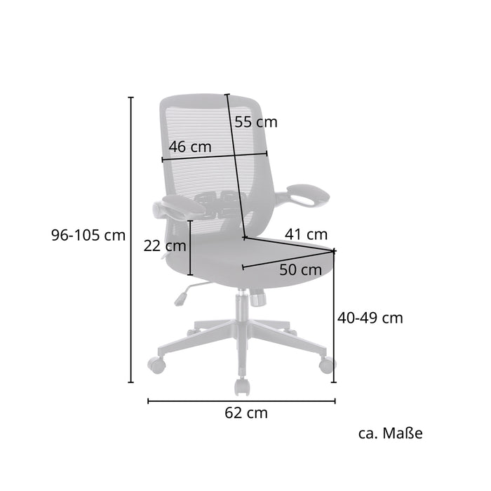 TOM Bürostuhl Schreibtischstuhl ergonomisch verstellbar Rollen Schwarz/Grau