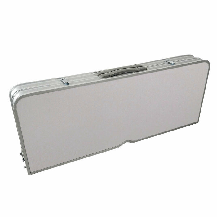 Picknicktisch aus Aluminium zusammengeklappt als Koffer