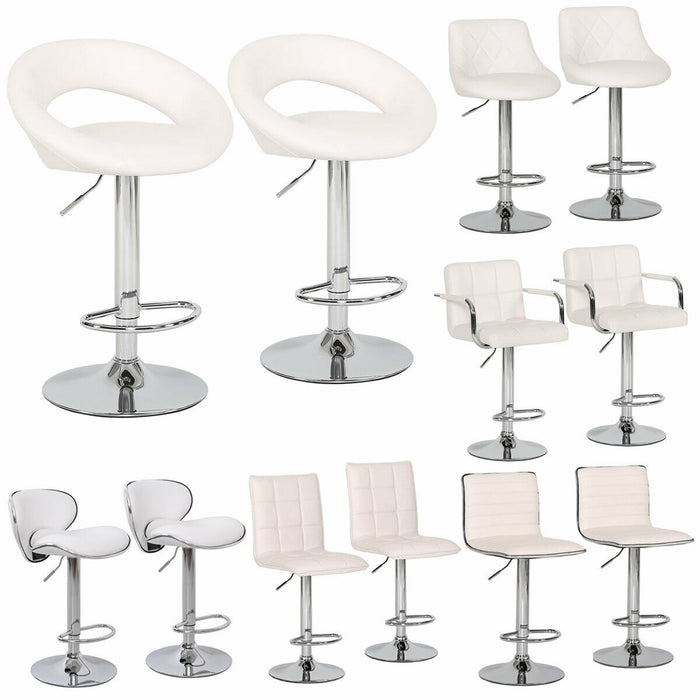 2er Set Barhocker Lounge Hocker Barstuhl Küchestuhl Tresenstuhl Cocktail weiß