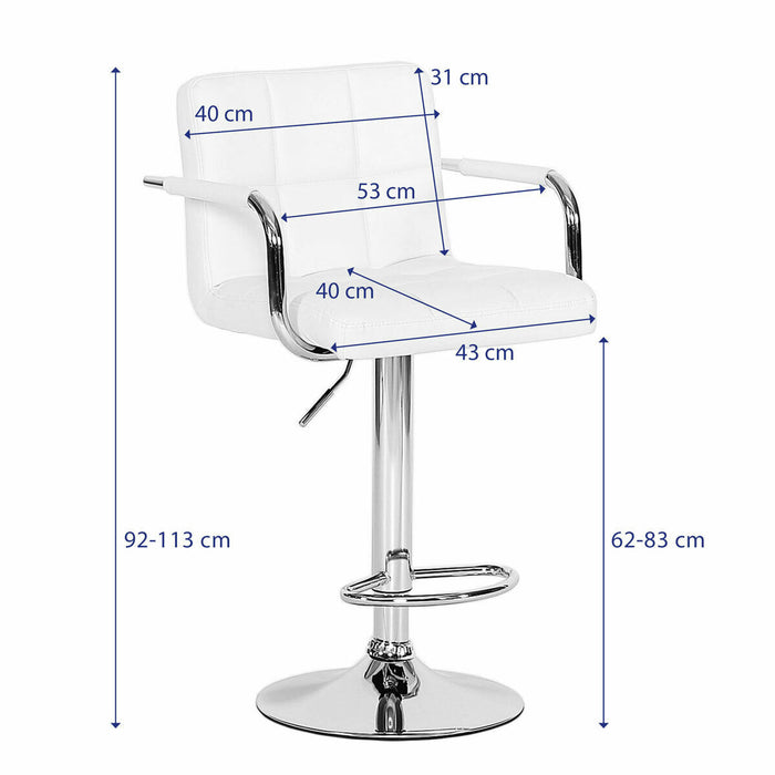 2er Set Barhocker Lounge Hocker Barstuhl Küchestuhl Tresenstuhl Cocktail weiß