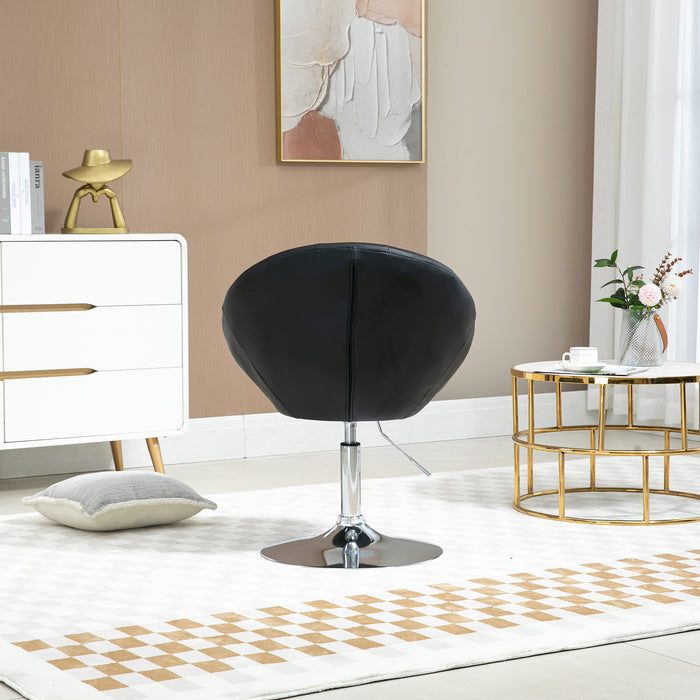 SVITA HAVANNA Cocktailsessel Kunstleder schwarz in hellem Wohnzimmer von hinten