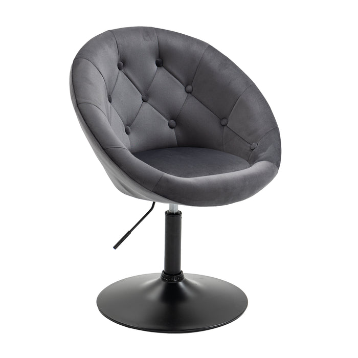 B-Ware HAVANNA Cocktailsessel Samt Grau/Schwarz