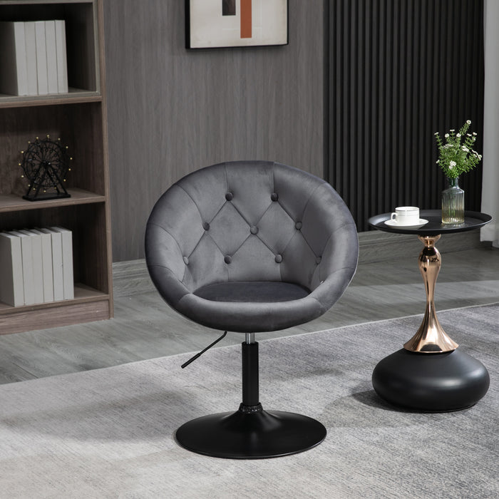 SVITA HAVANNA Cocktailsessel Samt grau in hellem Wohnzimmer frontal