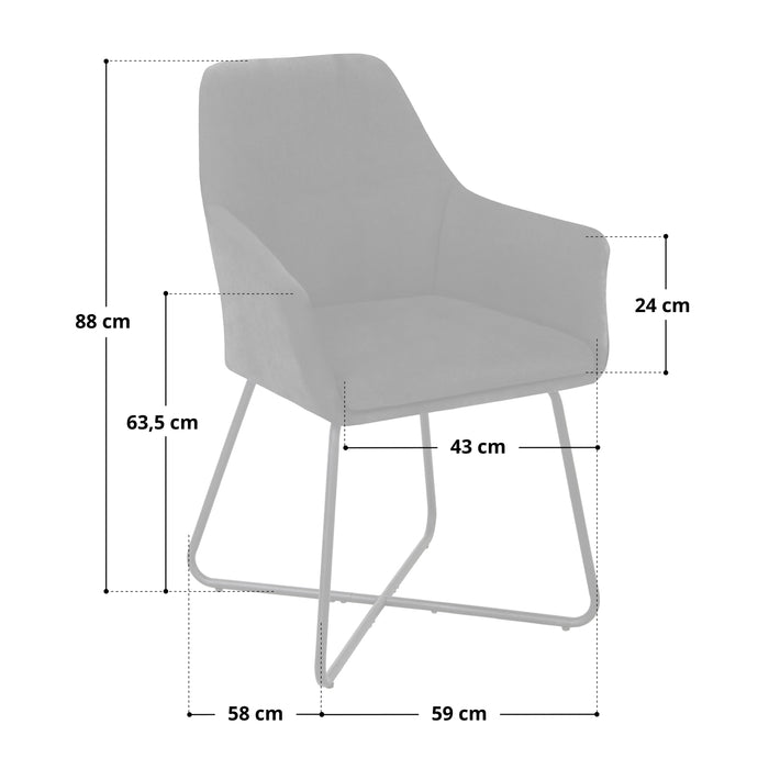 B-Ware JOSIE Dining 2er-Set Esszimmerstuhl Stoff Schwarz