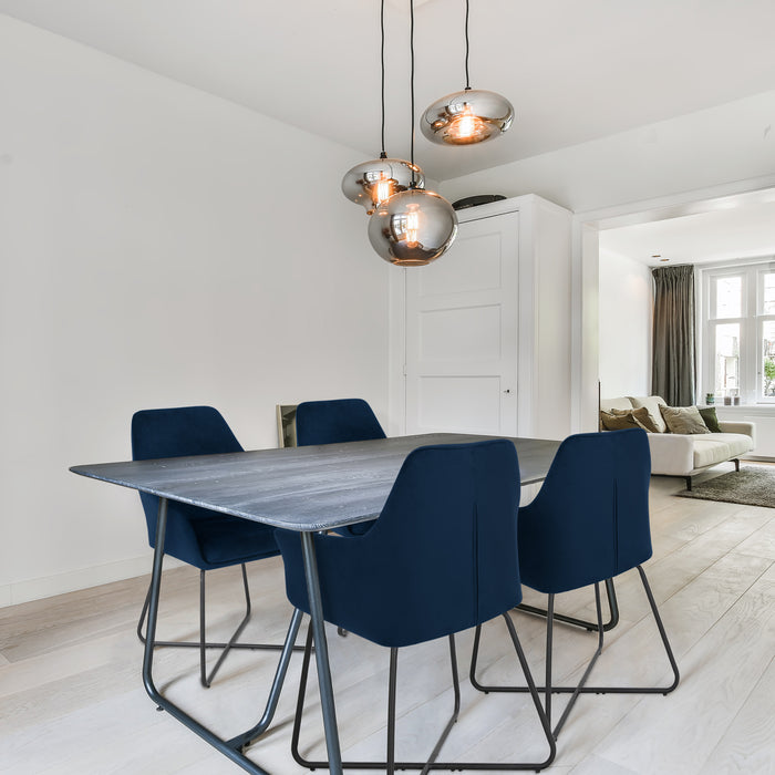 B-Ware JOSIE Dining 2er-Set Esszimmerstuhl Samt Dunkelblau