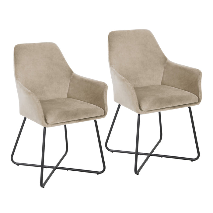 B-Ware JOSIE Dining 2er Set Stoff Hellbraun