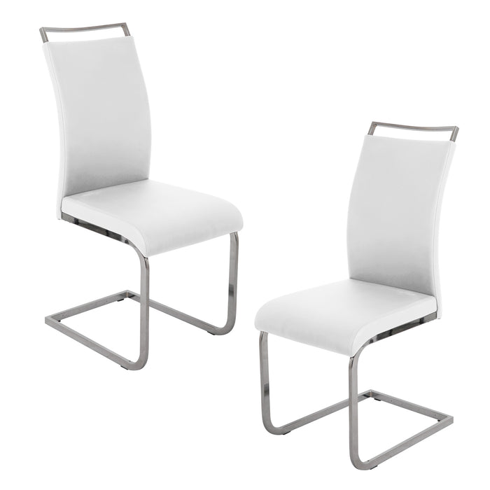 B-Ware JUDY 2er Set Freischwinger Stühle Weiß