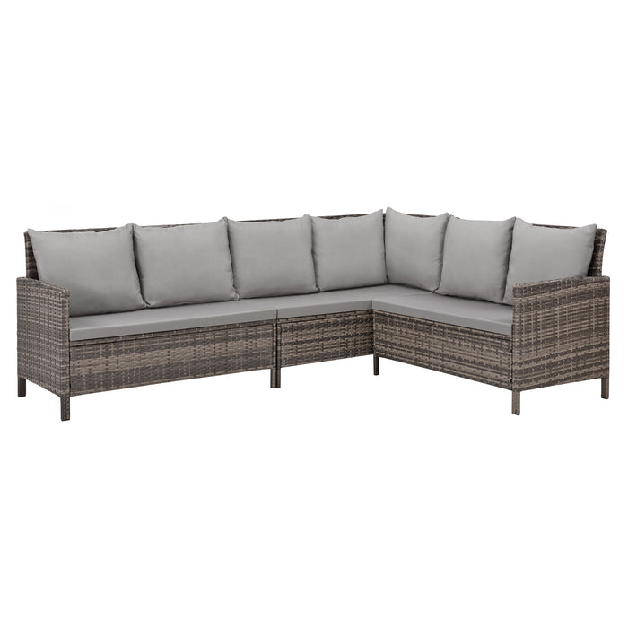MADISON Set Rattan Essgruppe Gartenmöbel Polyrattan Braun