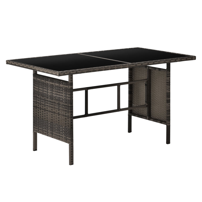 MADISON Set Rattan Essgruppe Gartenmöbel Polyrattan Braun