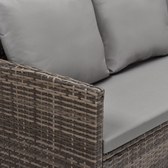 MADISON Set Rattan Essgruppe Gartenmöbel Polyrattan Braun