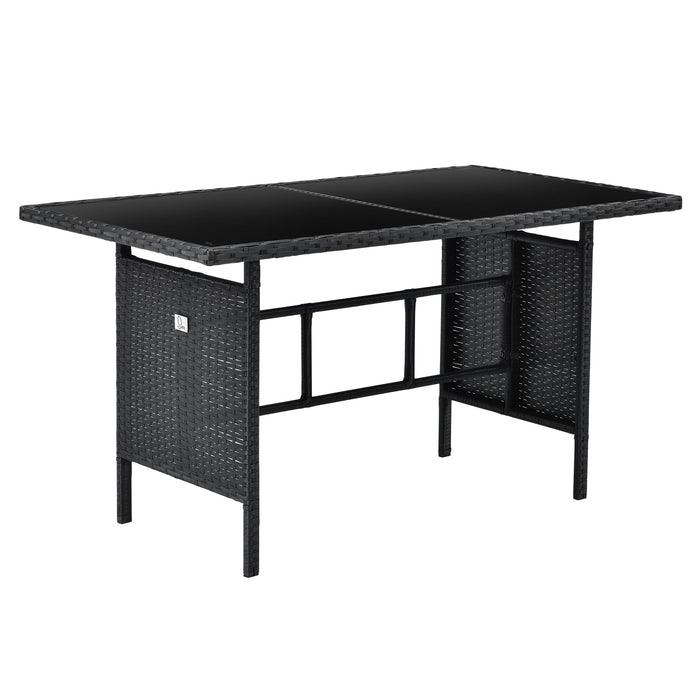 MADISON Essgruppe Set Abdeckhaube Rattan-Lounge Garnitur Schwarz