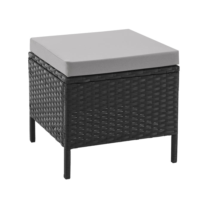 MADISON Essgruppe Set Abdeckhaube Rattan-Lounge Garnitur Schwarz