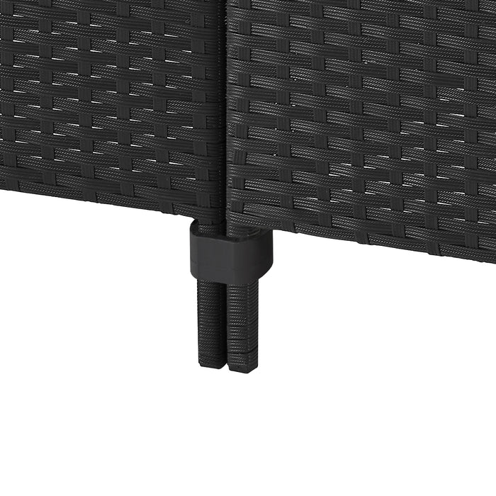 MADISON Essgruppe Set Abdeckhaube Rattan-Lounge Garnitur Schwarz
