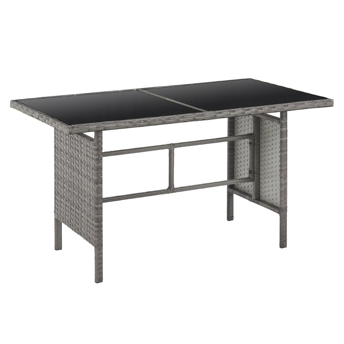 MADISON Set Poly-Rattan Garten-Lounge Rattan-Set Abdeckhaube Grau