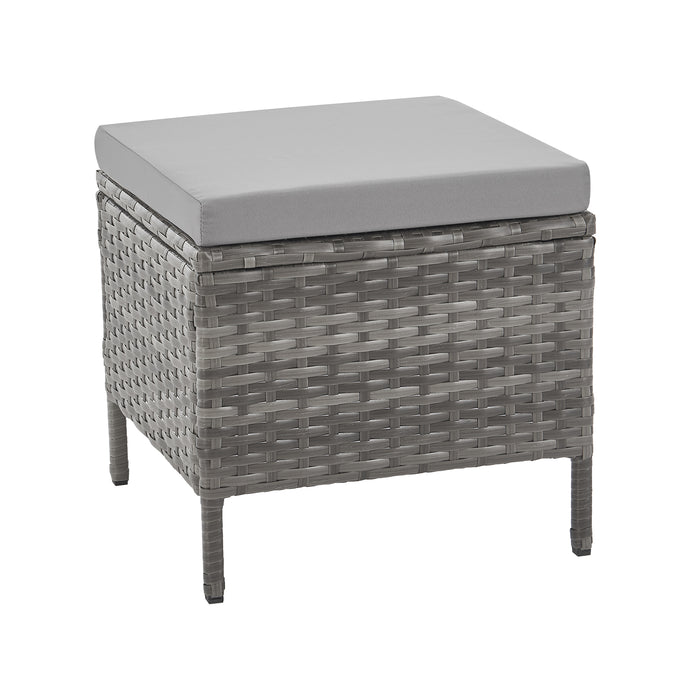 MADISON Set Poly-Rattan Garten-Lounge Rattan-Set Abdeckhaube Grau