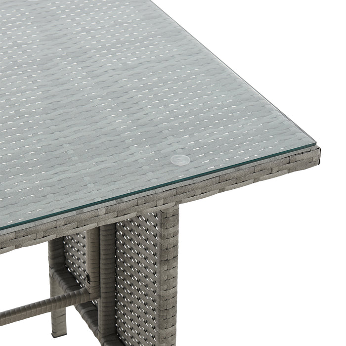 MONROE Garten-Lounge Set Outdoor Rattanlounge Essgruppe Polyrattan Lounge-Möbel Sitzgruppe Schwarz/Grau/Braun