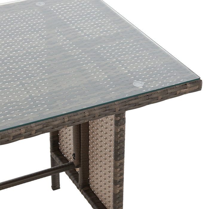 MONROE Garten-Lounge Set Outdoor Rattanlounge Essgruppe Polyrattan Lounge-Möbel Sitzgruppe Schwarz/Grau/Braun