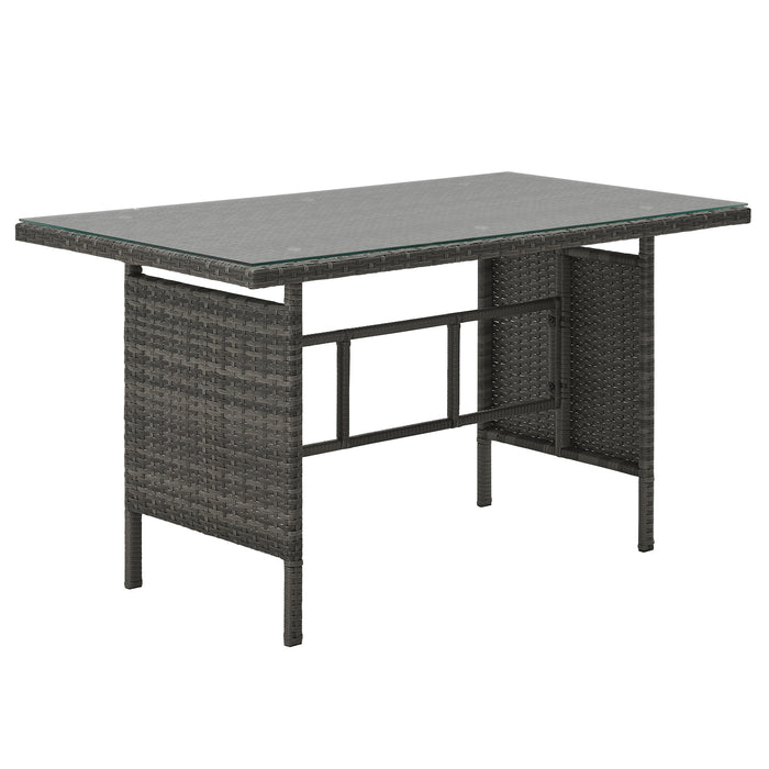SVITA MONROE Garten-Lounge Set Abdeckhaube Outdoor Rattanlounge Essgruppe Polyrattan Lounge-Möbel Sitzgruppe Grau