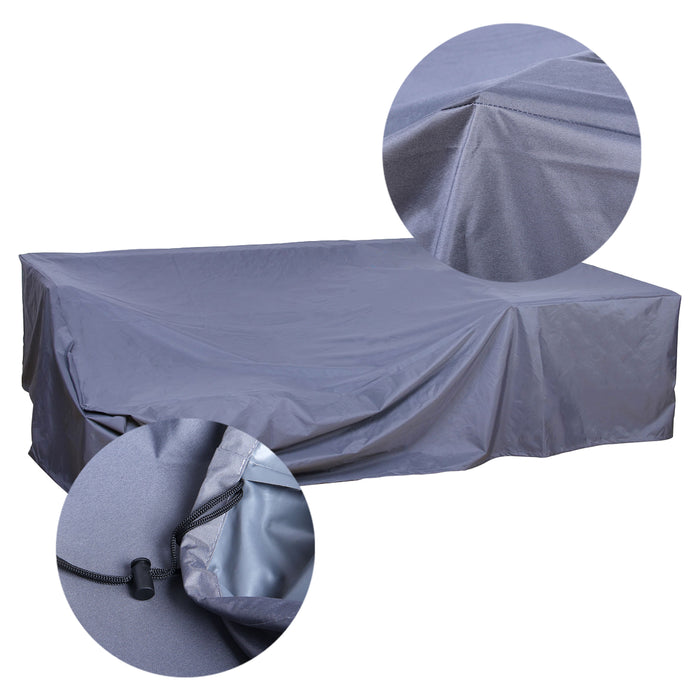 SVITA MONROE Garten-Lounge Set Abdeckhaube Outdoor Rattanlounge Essgruppe Polyrattan Lounge-Möbel Sitzgruppe Grau