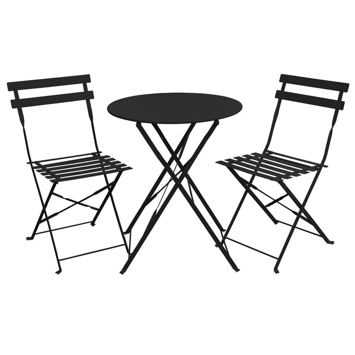 BERLIN Balkonmöbel Bistroset Stuhl Tisch klappbar Bistro Cafe Metall Gartenset