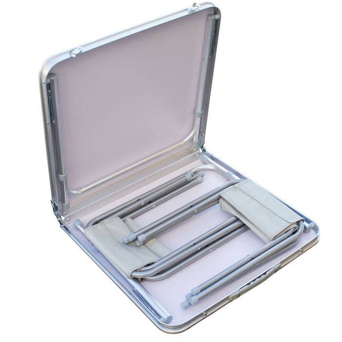 Camping Set Angelstuhl Picknick Hocker Bank Campingtisch Campingmöbel Alu