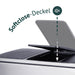 SVITA TM2X30L 3-fach Mülltrennsystem aus Edelstahl, Closeup auf Deckel mit Illustration Softclose-Deckel