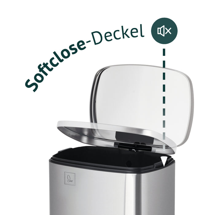 B-WareTQ50 Mülleimer 50 Liter Silber