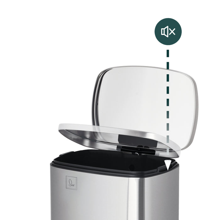 B-WareTQ50 Mülleimer 50 Liter Silber