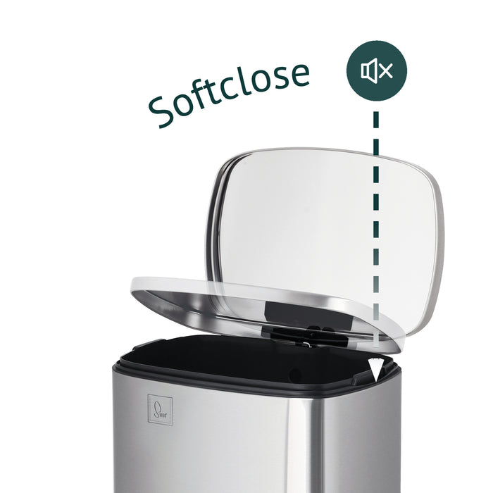 B-WareTQ50 Mülleimer 50 Liter Silber