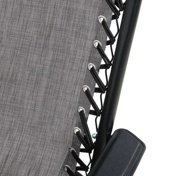 B-Ware Gartenstuhl 2er Set mit Kopfkissen Grau