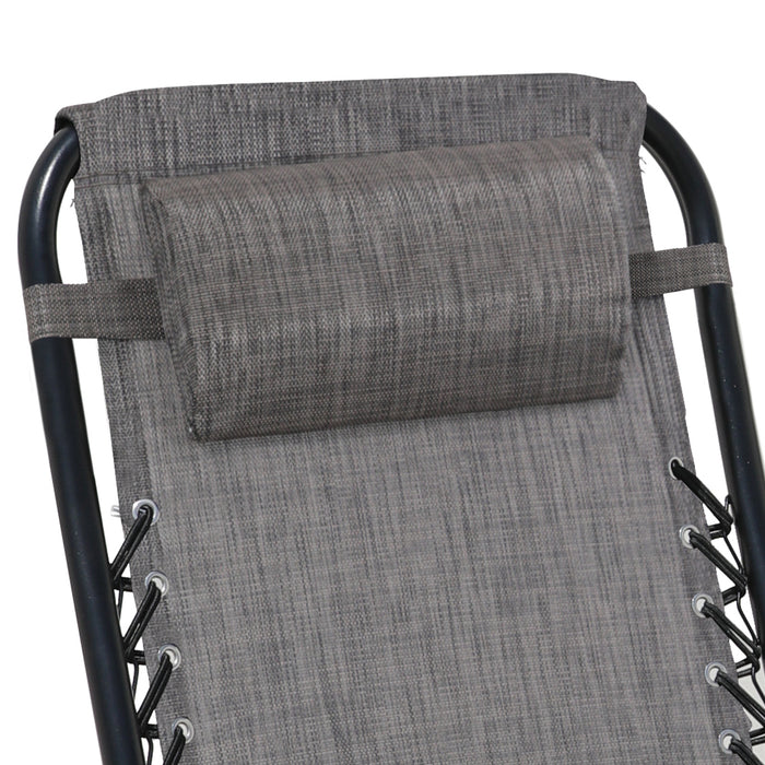 B-Ware Gartenstuhl 2er Set mit Kopfkissen Grau