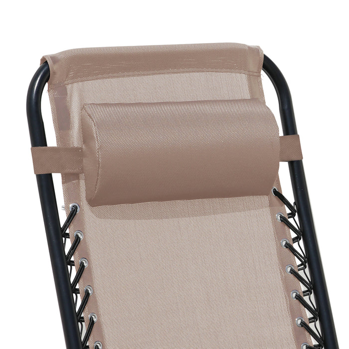 B-Ware Gartenstuhl 2er Set mit Kopfkissen Beige